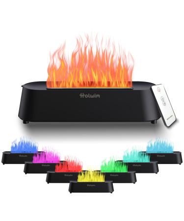 Holwim aroma diffuser with 7 color flames 200ml humidifier fragrance oil essential oils diffuser with remote controls waterless automatic switch-off & timer shutdown function for at home office yoga
