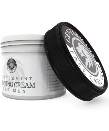 Vegan Peppermint Shaving Cream for Men - Gentleman's Face Care Club - 150ml Pot - Buy Online on GoSupps.com