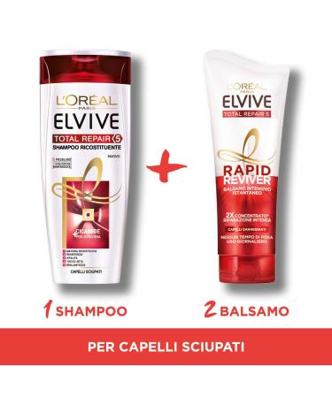 L'Or al Paris Elvive Rapid Reviver Intensive Balsam Total Repair 5 - 3 Pack Enriched with Amino Acids & Vitamin E for Damaged Hair International Shipping Available - Buy Online on GoSupps.com