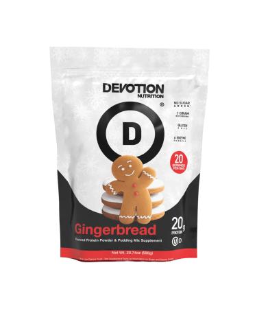 Devotion Nutrition Protein Powder Gingerbread 20g Whey Isolate & Casein Protein Blend No Added Sugar Low Carb Gluten-Free Keto-Friendly 1g MCT Kosher 20 Servings