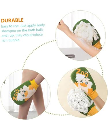 Beatifufu Bath Flower Gloves Body Washing Scrubbers Exfoliating Bath Gloves Shower Scrub Gloves Bathing Tool Exfoliating Glove Bath Loufas Exfoliating Bath Scrubber Bath Loofah 23x13cm Green - Buy Online on GoSupps.com