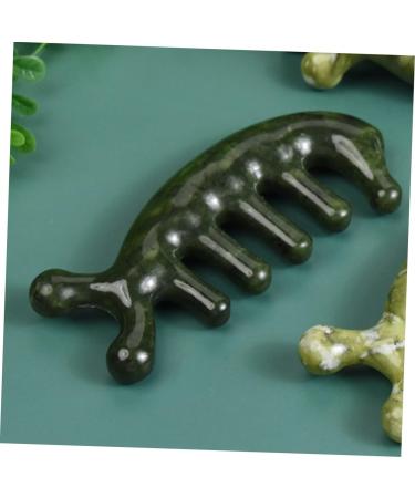 Beavorty 3-Piece Jade Scalp Massager & Hand Massage Comb Set - Creative 3D Leather Massage Tools 11.50x1.50cm - International Shipping Available - Buy Online on GoSupps.com