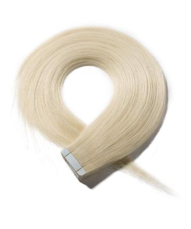 UK Fashion Shop Tape Extensions - 100% Human Hair 50g #60 Platinum Blonde 55cm | Premium Tape In Hair Extensions - Buy Online on GoSupps.com