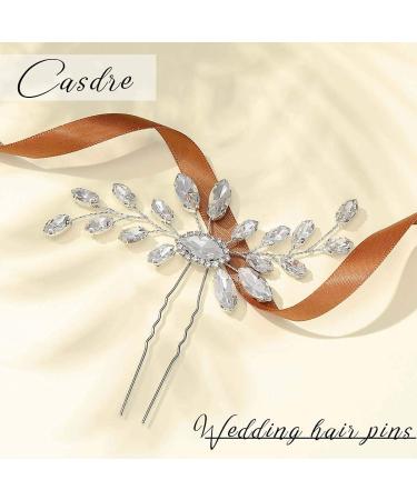 Silver Crystal Bride Wedding Hair Pin - Bridal Hair Piece for Women and Girls - Buy Online on GoSupps.com