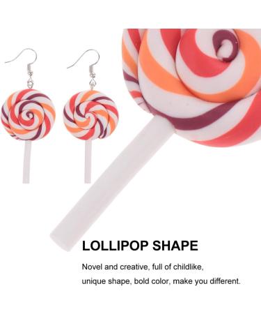 CALLARON 8 Pcs Polymer Clay Earrings Large Dangle Earrings for Women Creative Earrings Silver Hoop Earrings for Women Chunky Women Earrings Lollipops European and American Cane 3X5.3CMx2pcs Assorted Color 2x2pcs - Buy Online on GoSupps.com