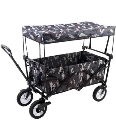 Foldable Utility Wagon Collapsible Sports Outdoor Cart with Removable Canopy Tilting Handle for Camping Beach Sporting Events Concerts Shopping - Buy Online on GoSupps.com