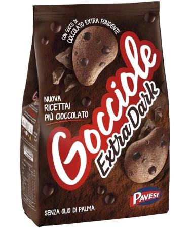  CAIYA 12X Pavesi - Extra Dark Drops 400g - Cocoa Cookies with Extra Dark Chocolate Drops - Buy Online on GoSupps.com