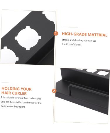 Baluue Curling Iron Rack Hair Curler Holder Hair Dryer Stand Kickstand Styler Holder Black Stainless Steel - Buy Online on GoSupps.com