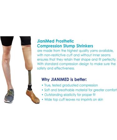 Prosthetic Stump Shrinkers - Below Knee Compression Socks for Amputees 40cm | 20-30 mmHg | Daily Use | Taiwan Excellence L Beige - Buy Online on GoSupps.com