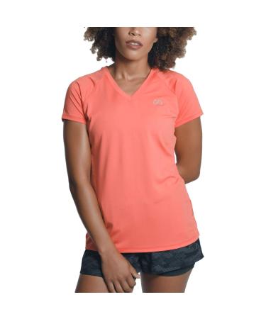 Gym aesthetics Sportshirt women short arm fitness shirt ladies sport tops women functional shirt women breathable anti-welding training sample sports clothing slim fit ladies tops for training m coral