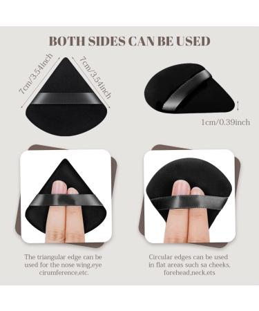 AXFEE 6 PCS Soft Triangle Makeup Powder Puffs - Pure Velour for Loose Powder, Mineral Powder, Body Powder - Black & Pink - Buy Online on GoSupps.com