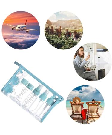 11-Piece Travel Bottles Set - Empty Shampoo & Cosmetic Containers with Bag | Perfect for Toiletries & Travel Essentials (Blue) - Buy Online on GoSupps.com