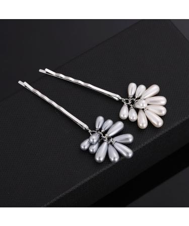 hgnxa Elegant Pearl Hair Clip Wheat Ears Hairpin Hair Barrettes Female Bangs Side Clip Headdress Hair Accessory Women Gift Gray - Buy Online on GoSupps.com