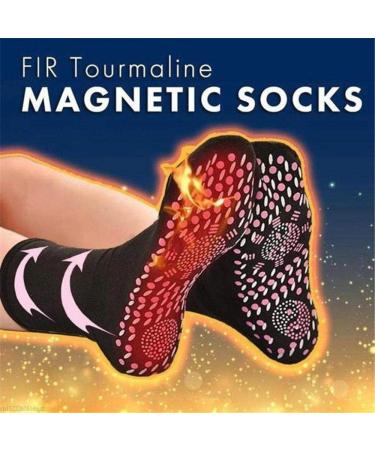 Tourmaline Magnetic Socks - Self-Heating Therapy for Pain Relief | Unisex Massage Socks in Black | One Size Fits All - Buy Online on GoSupps.com
