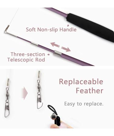 Interactive Cat Toys Set - Songway Retractable Feather Stick with 6 Replacement Springs & Bells - Spring Angel Cat Toy - Perfect for Playtime - Pink - Buy Online on GoSupps.com