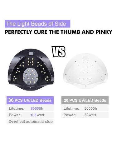 Fast 168w UV LED Nail Lamp with Phone Holder | Professional Gel Polish Nail Light & Dryer for Home and Salon - Buy Online on GoSupps.com