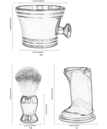 Fenteer Cleaning Bowl & Razor Brush Set - Foaming Shaving Soap for Hairdressing Travel & Gift | Ideal for Salon & Home Use - Buy Online on GoSupps.com