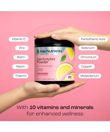 KEY NUTRIENTS Electrolytes Powder - Fresh Pink Lemonade Hydration Drink Mix | No Sugar, No Calories, Gluten-Free | Powder and Packets (20-90 Servings) - Buy Online on GoSupps.com
