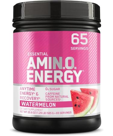 ON Essential Amino Energy | Amino Acid & Energy Formula | 5 Grams of Amino Acids 100 mg of Naturally Sourced Caffeine 5 Calories Sugar Free | 65 Servings (Watermelon) Watermelon 65 Servings (Pack of 1)