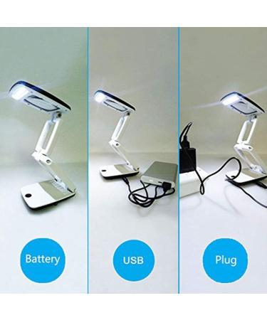 LAMELLIS Lighted Desk Magnifying Glass Lamp with Light on Stand Led Portable Pocket Magnifier Visor Folding 3X for Reading Hobby - Buy Online on GoSupps.com