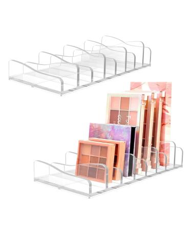 FLMOUTN 2 Pack Makeup Pallet Organizer Eyeshadow Palette Organizers Acrylic 8-Cell Make up Palette Holder Cosmetic Storage for Contour Kit Eye Shadow Blush