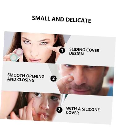 Shop Solustre Contact Lens Storage Kit - 2 Sets of Cube Containers & Tweezers | Transparent Plastic Macaron Organizer 16x10cm - Buy Online on GoSupps.com