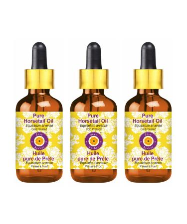 d ve herbes Pure Horsetail Oil (Equisetum arvense) with Glass Dropper Cold Pressed (Pack of Three) 100mlx3 (10 oz)