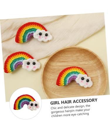FRCOLOR Kids Pairs Rainbow Barrettes korean hair clips colorful hair clips kids barretes Hair Pin girl hair side clip Wool Felt Rainbow Charm hair bang clip alloy child to weave to - Buy Online on GoSupps.com