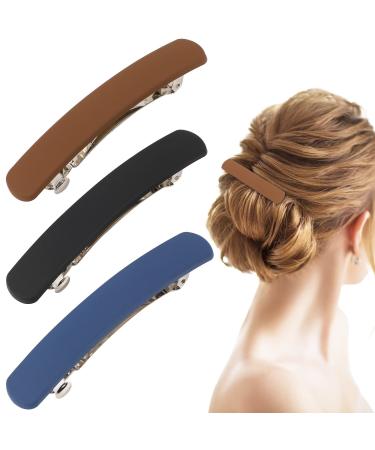 Hair Clips Hair Claw Clips Hair Barrettes for Women Matte Hair Clip Thick Thin Hair Flat Hair Pins French Barrette Cute Hair Styling Clips for Women 3 Pcs
