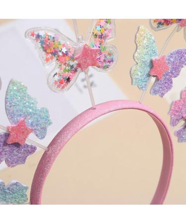 JSGHGDF Glittering Powder Headband Aesthetic Butterfly Hairhoop Festival Headdress Girls Party Headwear Valentines Hairpiece - Buy Online on GoSupps.com