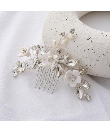 Beaupretty Floral Hair Comb Hair Toppers Wedding Hair Accessories Bridal Hair Accessories Hair Accessories for Wedding Rhinestone Hair Accessories Flower Hair Accessories Comb Bride Metal - Buy Online on GoSupps.com