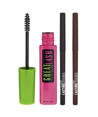 Maybelline New York – Intense eye makeup routine: duo Lasting Drama Eyeliner 36h Sugar & Black Out + Great Lash Mascara Blackest-black