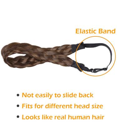 Buy Silk-Co Women's 5-Strand Blond Hair Band - Vintage Elastic Braided Headband for Weddings | Hair Tie & Braids Extensions in Medium Brown & Dark Blonde - Buy Online on GoSupps.com