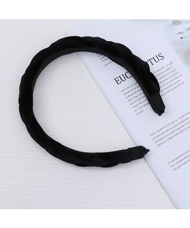 Beaupretty Flock Padded Headband - Vintage Alice Style Wide Braided Hairband for Women in Black - Buy Online on GoSupps.com