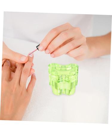 HAPINARY Nail Art Liquid Holder with cover tool manicure glass nail dish cup bracket nail art dish plate cup thicken nail dish with lid glass nail art cup Nail supplies Nail Manicure Tools 7x5.6cm Green - Buy Online on GoSupps.com