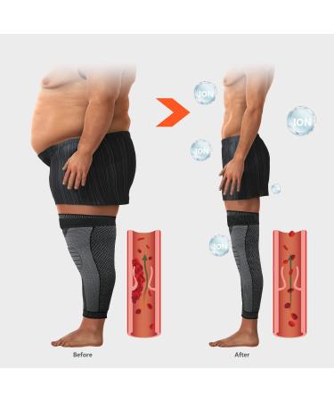 COLORCASA 2 Pairs Tourmaline & Mugwort Self-Heating Knee Sleeves - Wormwood Acupressure Pads for Men and Women (2XL, Black+Orange) - Buy Online on GoSupps.com