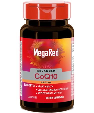 MegaRed Advanced CoQ10 to Help Support Heart Health and Cellular Energy* Powerful Antioxidant Protects Against Free Radicals* - 30 Capsules (30 Servings) - Buy Online on GoSupps.com