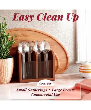 30Plastic Silverware Set Clear Plastic Cutlery Set Disposable Set -30 Clear Plastic Forks 30 Plastic Spoons 30 Plastic Knives Heavy Duty Bulk Disposable Flatware Plastic Utensils Set - Buy Online on GoSupps.com
