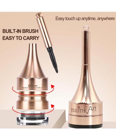LXZJJM Waterproof 2-in-1 Deluxe Brow Pomade & Eyeliner Gel - Long-lasting Natural Brow Definition Eyebrow & Eyeliner Makeup Set Net content 6.4g/0.23 oz. (02#Brown) - Buy Online on GoSupps.com