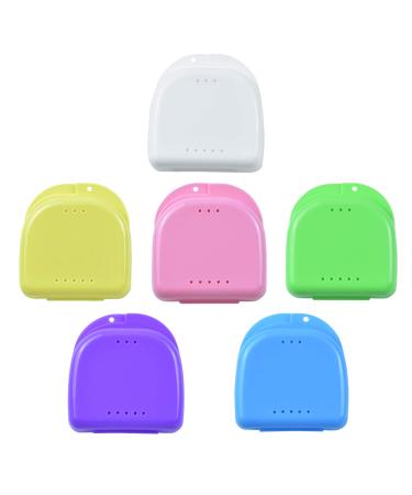 6 pieces of braces forersal box prosthesis dose retainer case orthodontic dental retainer box prosthesis storage container for bite rails