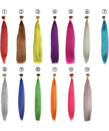 Feather Hair Extension Feather for Hair Extensions Synthetic Colored Overhead Strands Hair Accessories Rainbow Hairpiece for Women crochet hair extension set (Color : 12) - Buy Online on GoSupps.com