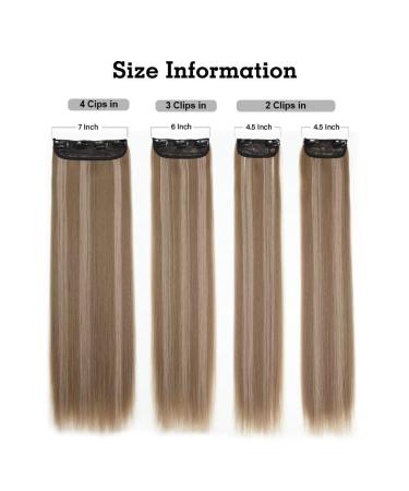 YDDM 24-Inch Clip-In Hair Extensions - Smooth Realistic Synthetic Hair - 4pcs Full Head - Affordable & Easy to Use for Women - Buy Online on GoSupps.com