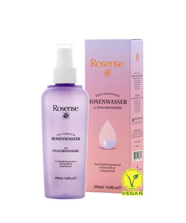 Rosense rose water spray with hyaluronic acid - moisturizing facial water spray for facial cleaning facial care vegan 100% natural clean - 200 ml rose water with hyaluronic acid (200ml)
