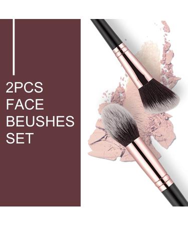 Anmor Premium Contour & Highlighter Brush Set - 2PCs Blush Bronzer Face Makeup Kit - Buy Online on GoSupps.com