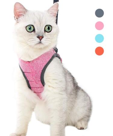 Lianzimau Adjustable Soft Cat Dishes & Ultra-Light Running Vest for Kittens - Escape Protection Padded Pink (1 Pack) - Buy Online on GoSupps.com