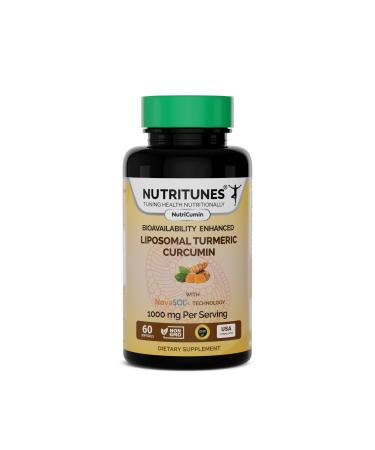 NutriCumin NovaSOL Turmeric Curcumin 1000 mg 185 Absorption Supports Joint Comfort & Mobility Non GMO Softgels 60 Ct.
