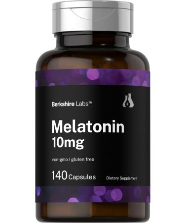 Horb ach Berkshire Labs Melatonin 10mg | 140 Quick Release Capsules | Extra Strength Formula | Non-GMO Gluten Free Supplement
