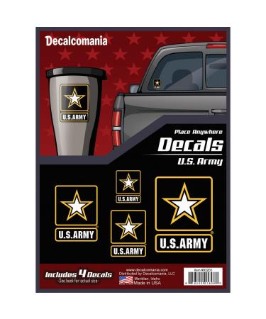 Officially Licensed U.S. Army Decals - 4 Piece US Army Stickers for Truck or Car Windows, Phones, Tablets & Laptops  Large Military Decals 1.75 to 4 Inches  Car Decals Military Collection Army (4-pc)