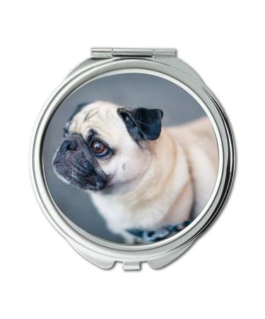 Mirror Travel Mirror Animal Dog Leash Pet Pug Canine Pocket Mirror portable mirror