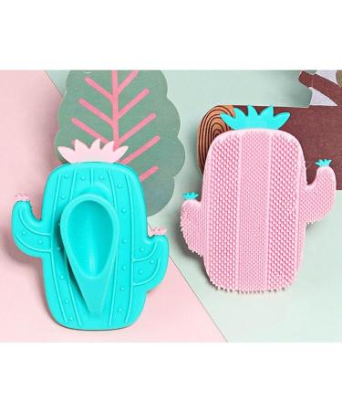 Professional Small Cactus Silicone Scrubber Face Cleanser Brush Portable Reusable Manual Facial Cleaning - Buy Online on GoSupps.com